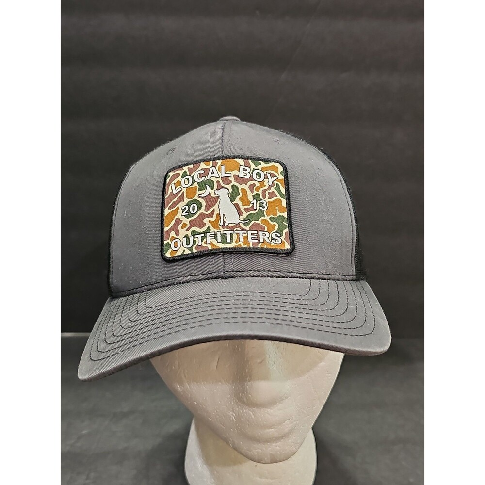 Local Boy Outfitters Hat Cap Snapback Gray Camo/Dog Patch Men’s